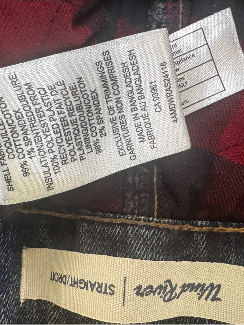 Wind River Men’s TMax Heat Straight Jeans Denim with Red Lining
